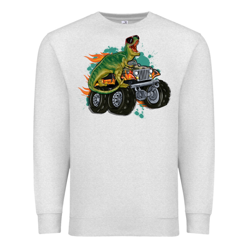 Monster Truck And T Rex Dinosaur Premium Sweatshirt by MaliasSmallBusiness | Teevron