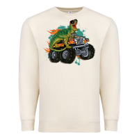 Sandshell monster truck and t rex dinosaur Premium Sweatshirt - MaliasSmallBusiness