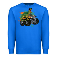 True Royal monster truck and t rex dinosaur Premium Sweatshirt - MaliasSmallBusiness