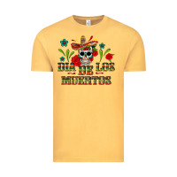 Vintage Mustard dia de los muertos Vintage Tee - texasbilliewilder