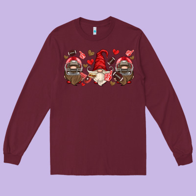American Football Gnome Long Sleeve Tee Designed By Hra Design Shop