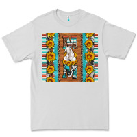 Dove Grey goat family mom sunflowers serape leopard cowhide tumbler Premium Tee - Artiststas