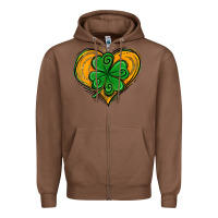 Chestnut St. Patrick's Day Heart with Shamrock Zipper Hoodie - Jasminsmagicworld