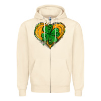 Sandshell St. Patrick's Day Heart with Shamrock Zipper Hoodie - Jasminsmagicworld