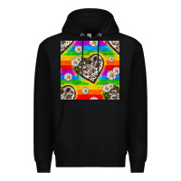 Black Pride LGBTQ+ Cowhide Hearts And Daisy Patterns Premium Hoodie - BundleAndBundleShop