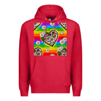 Cardinal Pride LGBTQ+ Cowhide Hearts And Daisy Patterns Premium Hoodie - BundleAndBundleShop