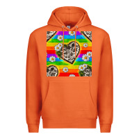 Carrot Pride LGBTQ+ Cowhide Hearts And Daisy Patterns Premium Hoodie - BundleAndBundleShop