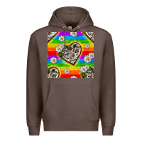 Coffee Pride LGBTQ+ Cowhide Hearts And Daisy Patterns Premium Hoodie - BundleAndBundleShop