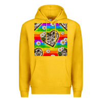 Lemon Pride LGBTQ+ Cowhide Hearts And Daisy Patterns Premium Hoodie - BundleAndBundleShop