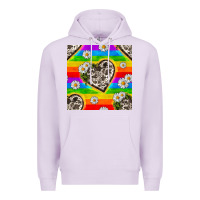 Lilac Pride LGBTQ+ Cowhide Hearts And Daisy Patterns Premium Hoodie - BundleAndBundleShop