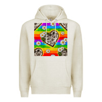 Oatmeal Heather Pride LGBTQ+ Cowhide Hearts And Daisy Patterns Premium Hoodie - BundleAndBundleShop