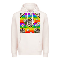 Pale Pink Pride LGBTQ+ Cowhide Hearts And Daisy Patterns Premium Hoodie - BundleAndBundleShop