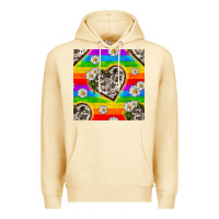 Pina Colada Pride LGBTQ+ Cowhide Hearts And Daisy Patterns Premium Hoodie - BundleAndBundleShop