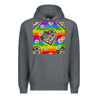Rock Pride LGBTQ+ Cowhide Hearts And Daisy Patterns Premium Hoodie - BundleAndBundleShop