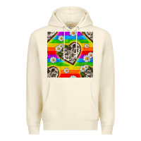 Sandshell Pride LGBTQ+ Cowhide Hearts And Daisy Patterns Premium Hoodie - BundleAndBundleShop