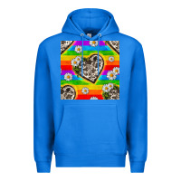 True Royal Pride LGBTQ+ Cowhide Hearts And Daisy Patterns Premium Hoodie - BundleAndBundleShop