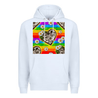 White Pride LGBTQ+ Cowhide Hearts And Daisy Patterns Premium Hoodie - BundleAndBundleShop