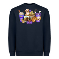 Navy havanese terrier coffee cups Heavyweight Sweatshirt - Zillion Design Studio