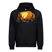 Black Desert Landscape Bison Silhouette Urban Hoodie - Bettercallsaul