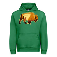 Emerald Desert Landscape Bison Silhouette Urban Hoodie - Bettercallsaul