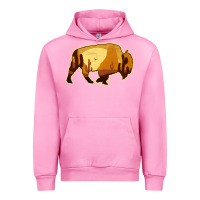 Fuchsia Pink Desert Landscape Bison Silhouette Urban Hoodie - Bettercallsaul