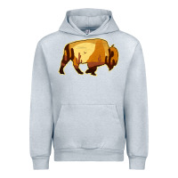Heather Grey Desert Landscape Bison Silhouette Urban Hoodie - Bettercallsaul