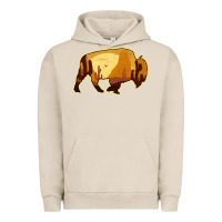 Pigment French Oak Desert Landscape Bison Silhouette Urban Hoodie - Bettercallsaul