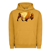 Pigment Peanut Butter Desert Landscape Bison Silhouette Urban Hoodie - Bettercallsaul
