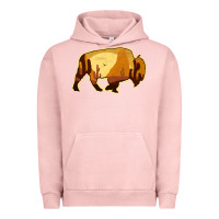 Pigment Salmon Desert Landscape Bison Silhouette Urban Hoodie - Bettercallsaul