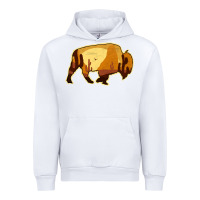 White Desert Landscape Bison Silhouette Urban Hoodie - Bettercallsaul