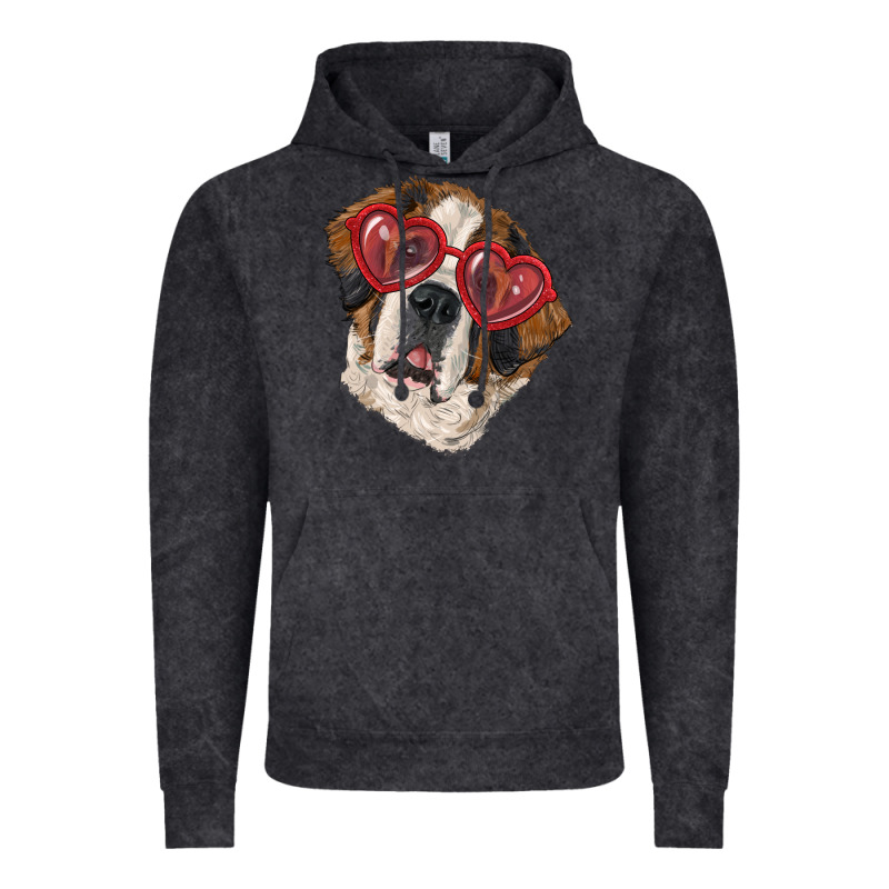 Saint Bernard With Love Glasses Vintage Hoodie by RanaPortraitStore | Teevron