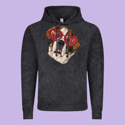 Vintage Hoodie Saint bernard with love glasses