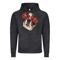 Vintage Black Saint bernard with love glasses Vintage Hoodie - RanaPortraitStore