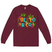 Burgundy puerto rico Long Sleeve Tee - AdoDesignShop