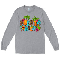 Heather Grey puerto rico Long Sleeve Tee - AdoDesignShop