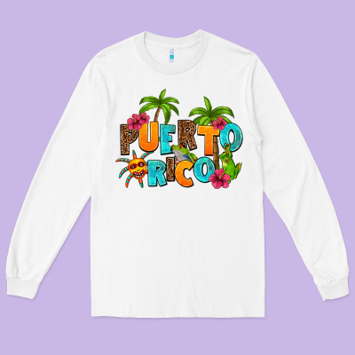 Puerto Rico Long Sleeve Tee Designed By Adodesignshop
