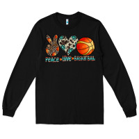 Black peace love basketball Long Sleeve Tee - CowhideDigitalArt