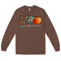 Chestnut peace love basketball Long Sleeve Tee - CowhideDigitalArt