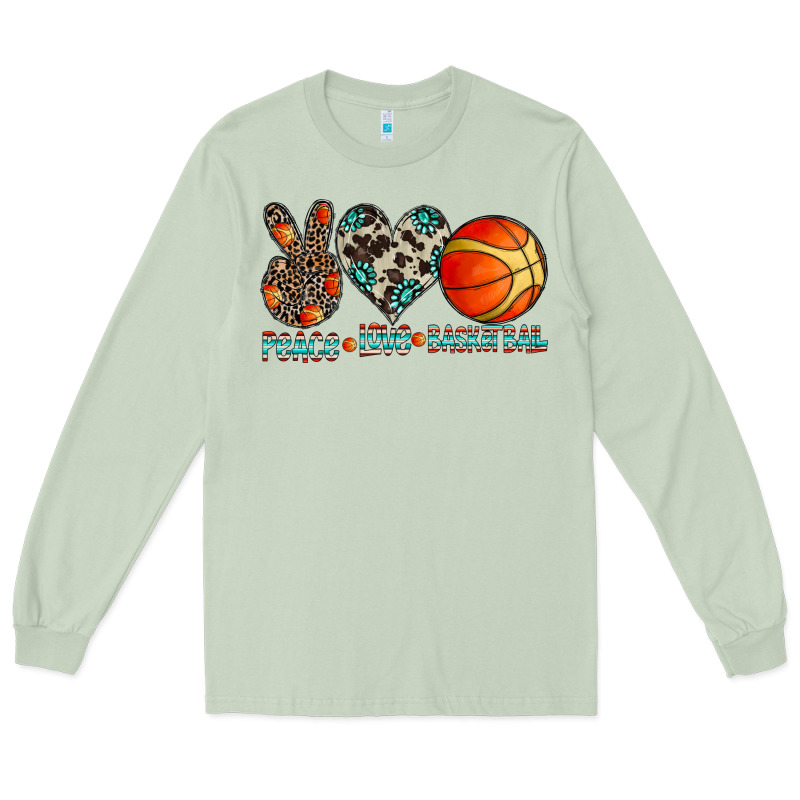 Peace Love Basketball Long Sleeve Tee by CowhideDigitalArt | Teevron
