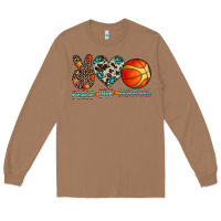 Toasted Coconut peace love basketball Long Sleeve Tee - CowhideDigitalArt