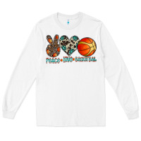 White peace love basketball Long Sleeve Tee - CowhideDigitalArt