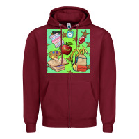 Burgundy school seamless pattern Zipper Hoodie - BundleAndBundleShop