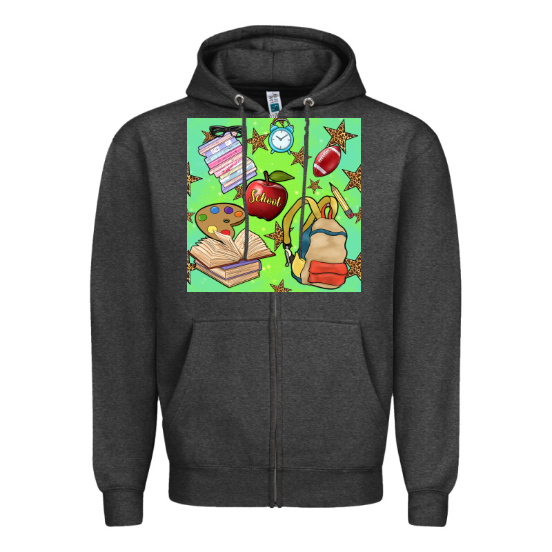 School Seamless Pattern Zipper Hoodie by BundleAndBundleShop | Teevron