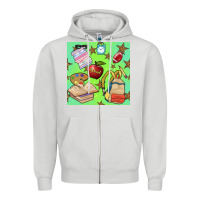 Dove Grey school seamless pattern Zipper Hoodie - BundleAndBundleShop