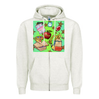 Oatmeal Heather school seamless pattern Zipper Hoodie - BundleAndBundleShop