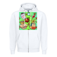 White school seamless pattern Zipper Hoodie - BundleAndBundleShop