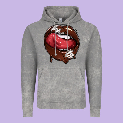 Sports Lips American Football Vintage Hoodie Designed By Texasbilliewilder