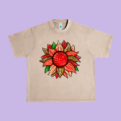 Strawberry Sunflower Urban Heavy Tee Designed By Zillion Design Studio