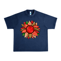 Navy strawberry sunflower Urban Heavy Tee - Zillion Design Studio
