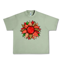 Oil Green strawberry sunflower Urban Heavy Tee - Zillion Design Studio